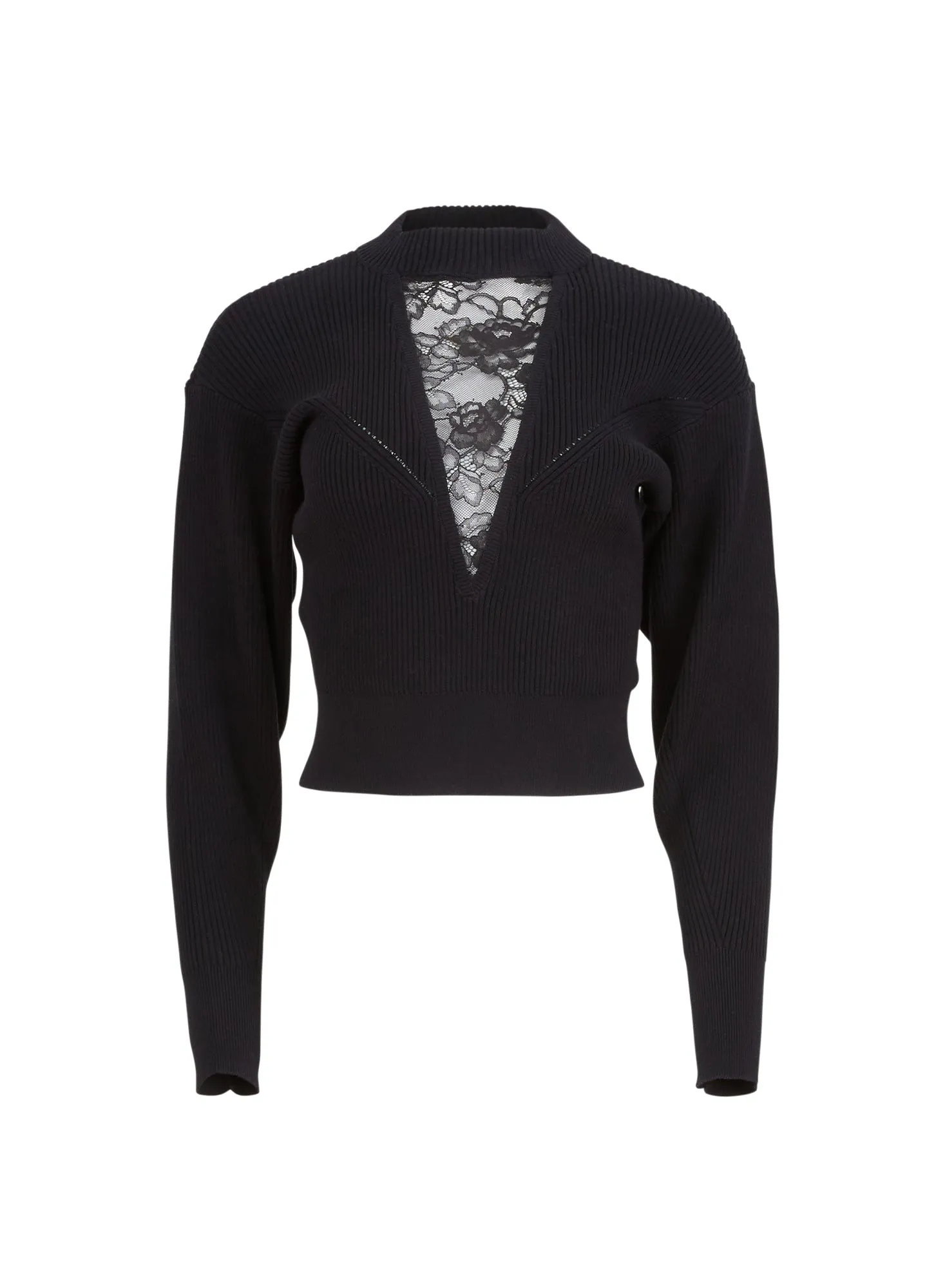 Crew Neck Lace Knit Top sold by Fleur du Mal product image thumbnail 4