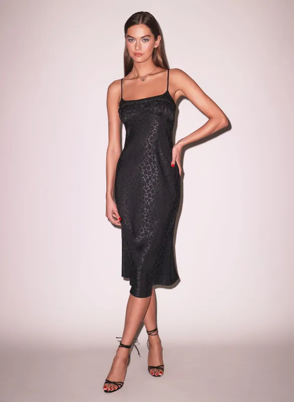 Pansy Jacquard Ruched Bust Dress sold by Fleur du Mal