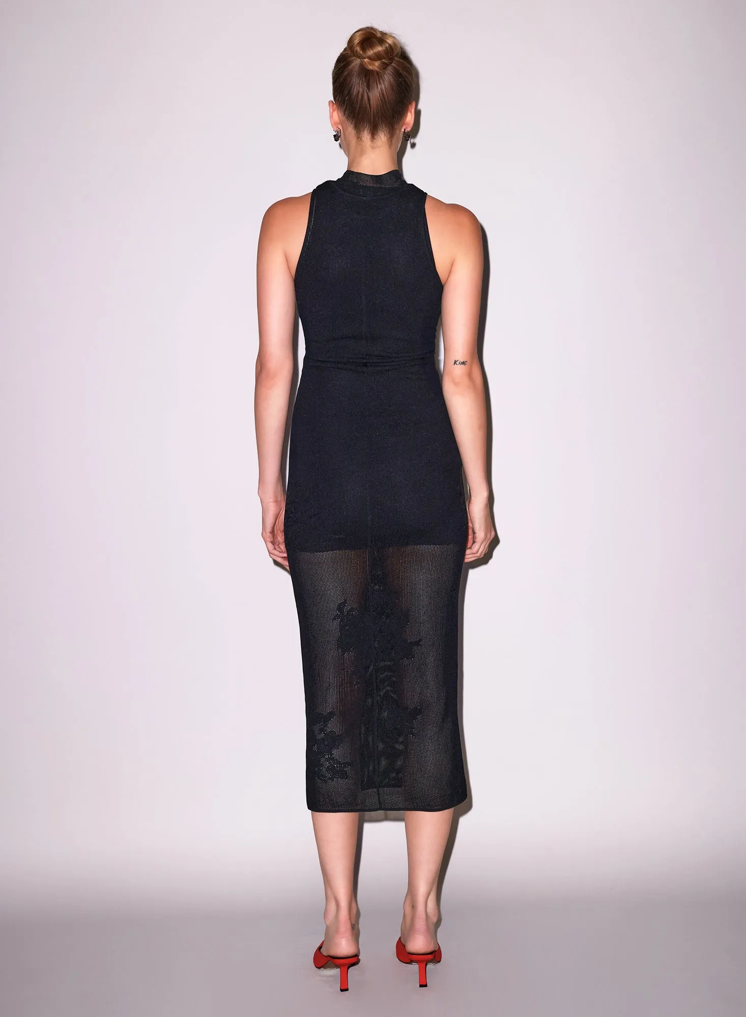Lace Pointelle Midi Racer Dress sold by Fleur du Mal product image thumbnail 4