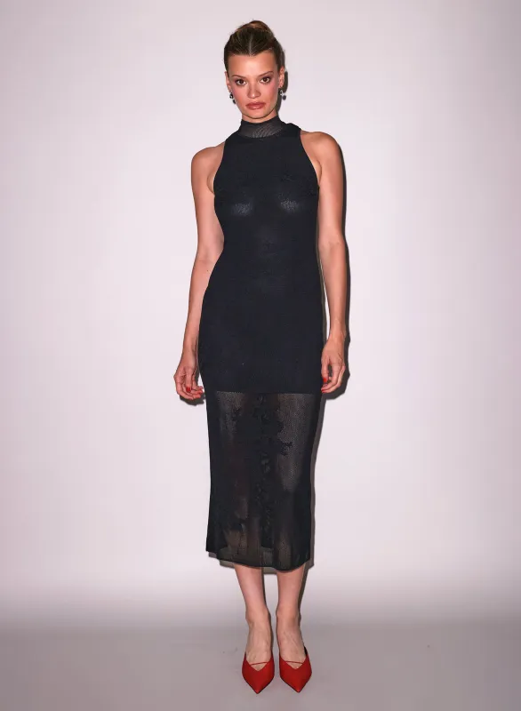 Lace Pointelle Midi Racer Dress sold by Fleur du Mal