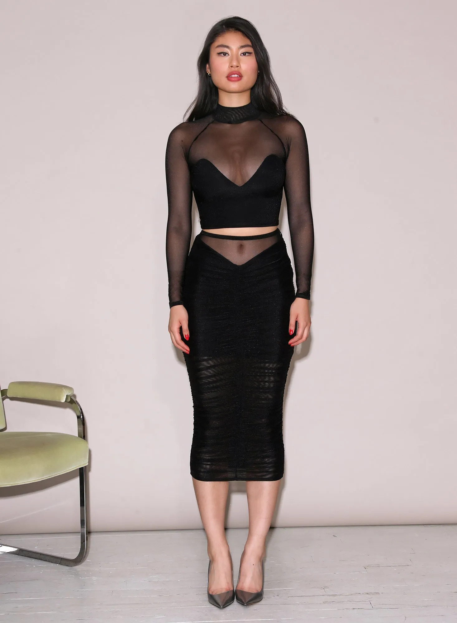 Mesh Mock Neck Top sold by Fleur du Mal product image thumbnail 5