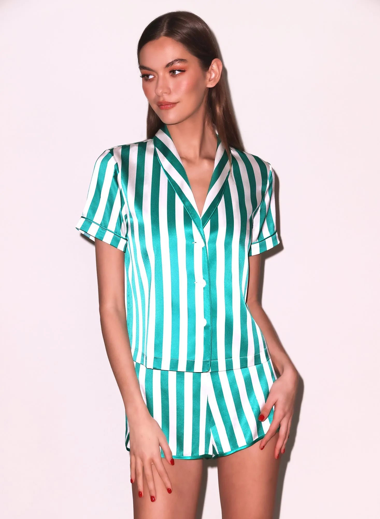 Riviera Stripe PJ Top sold by Fleur du Mal product image thumbnail 4