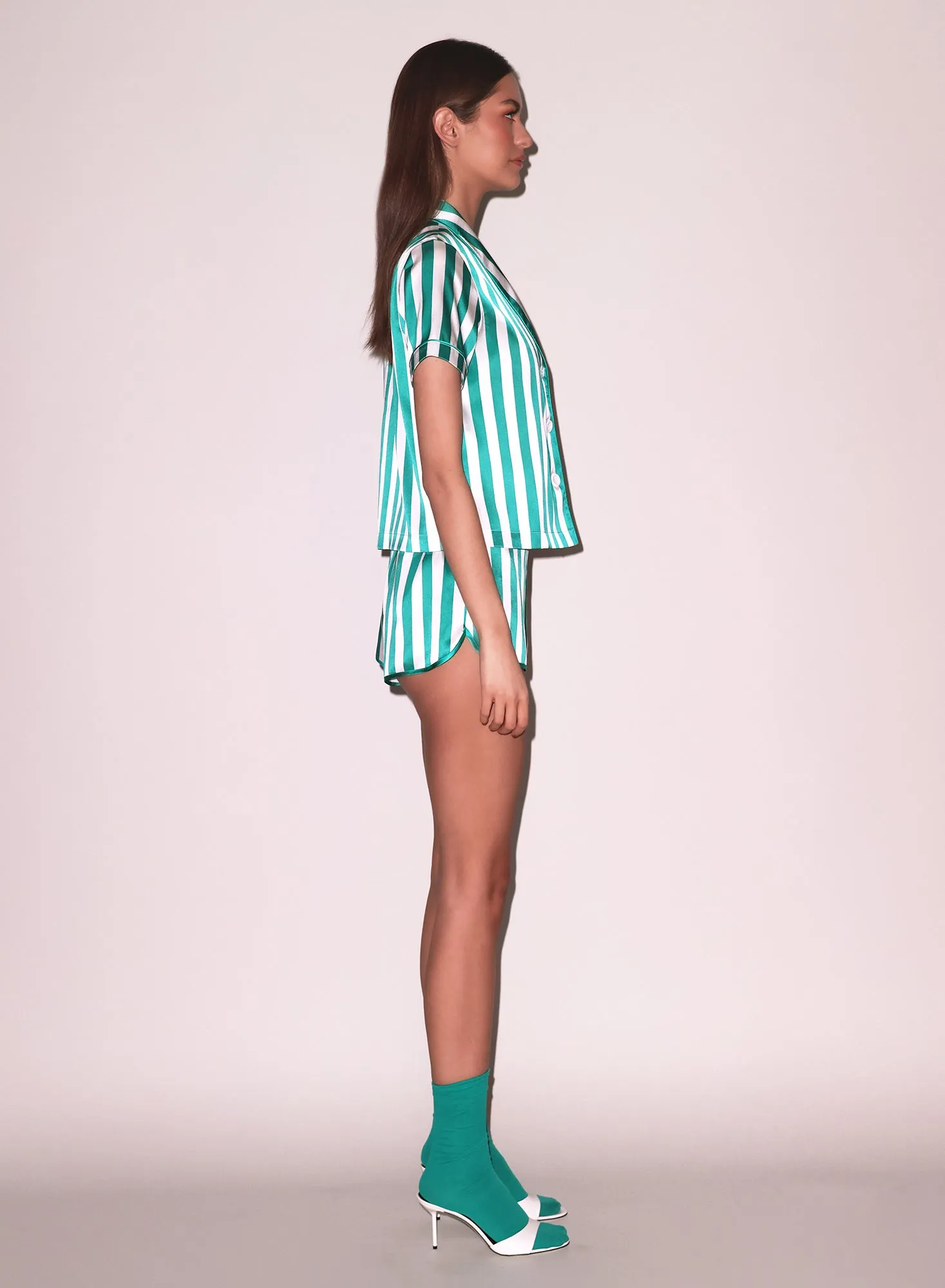 Riviera Stripe PJ Top sold by Fleur du Mal product image thumbnail 5