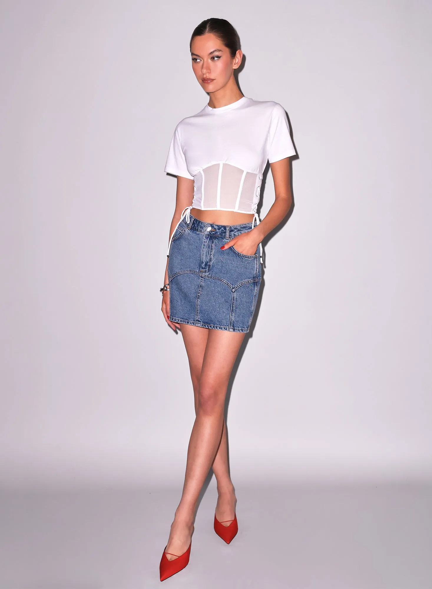 Sabrina Corset T-Shirt sold by Fleur du Mal product image thumbnail 4