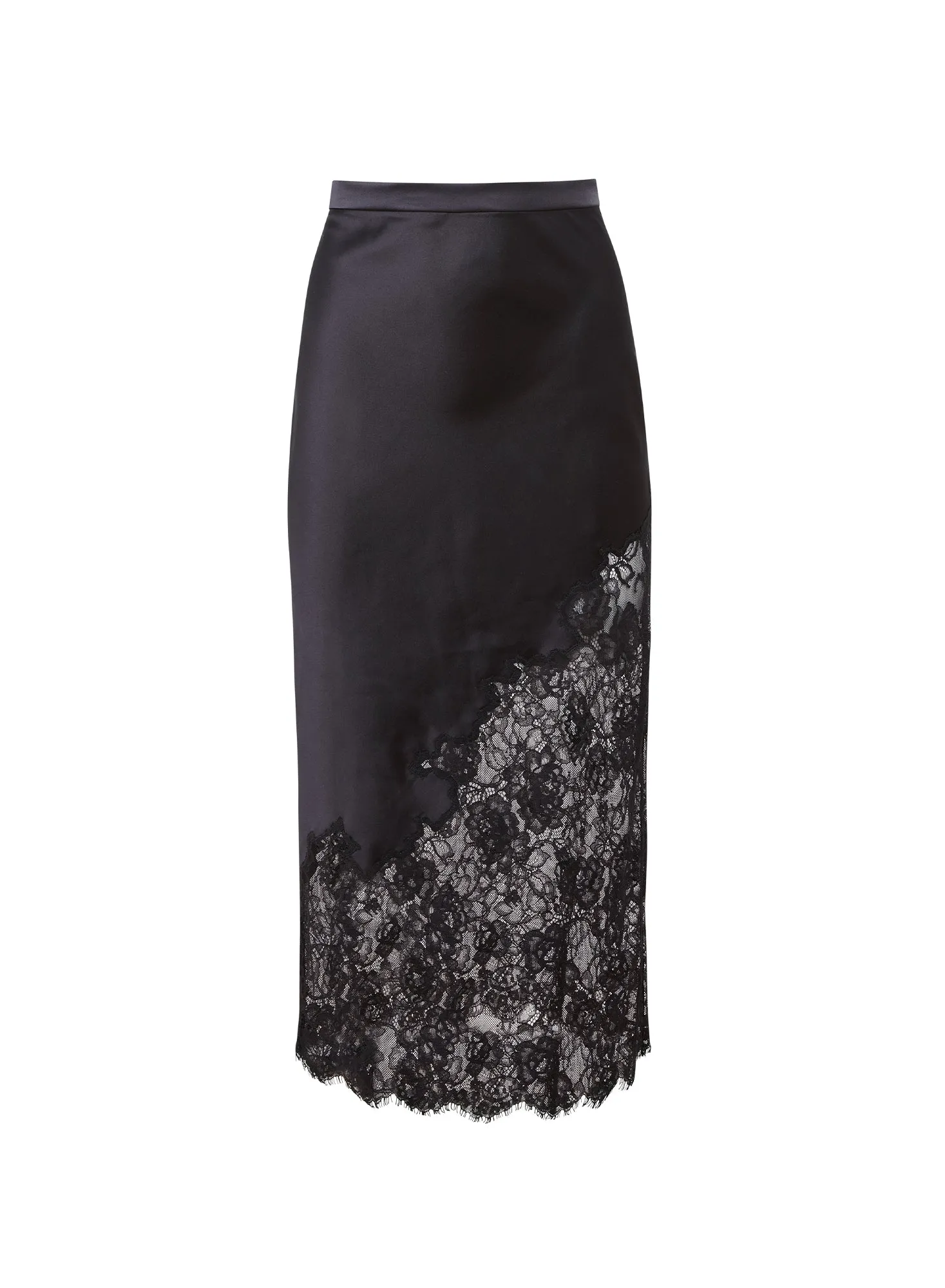 Silk & Lace Scallop Midi Skirt sold by Fleur du Mal product image thumbnail 3