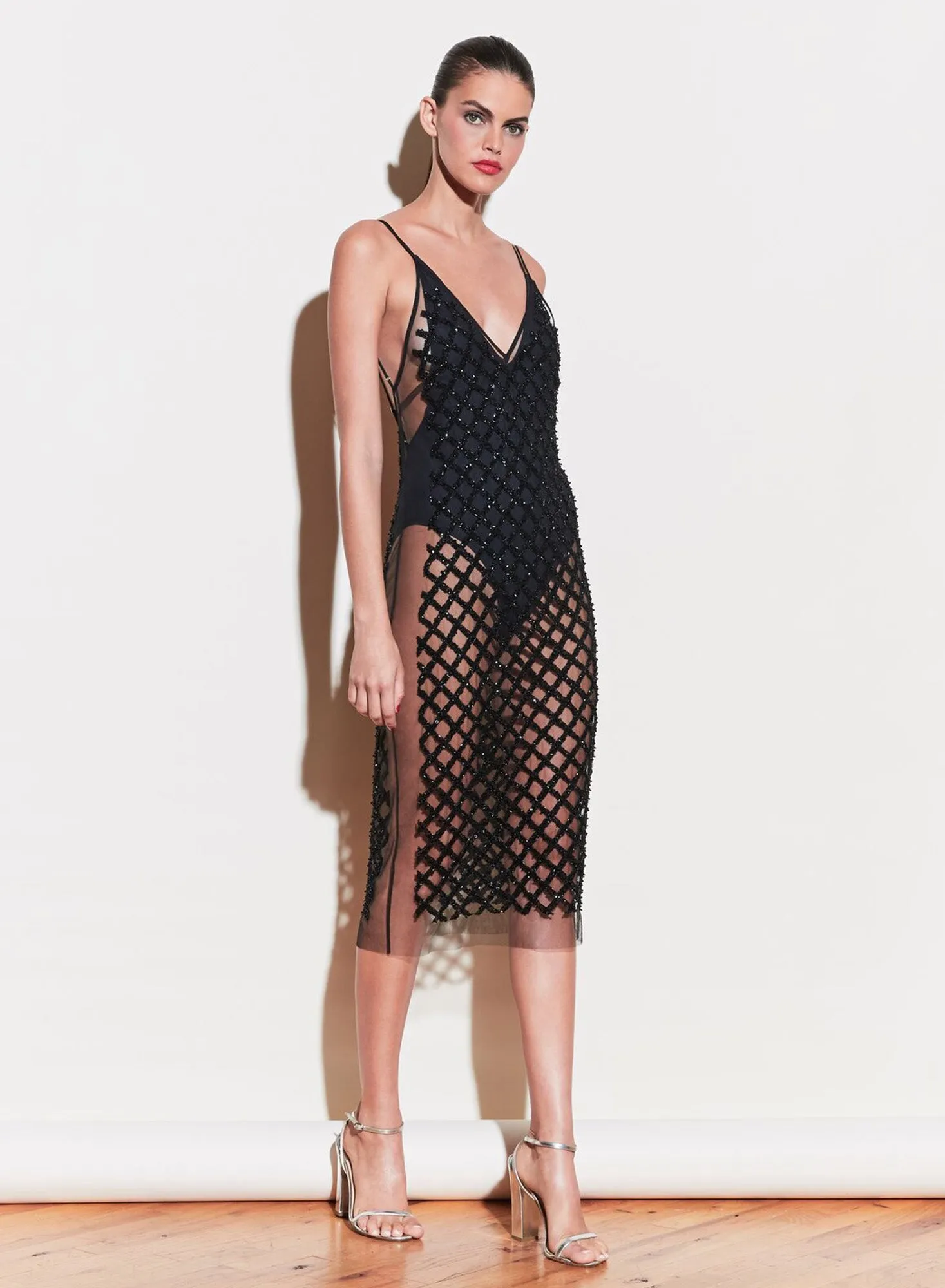 Embroidered Slip Dress with Bodysuit sold by Fleur du Mal product image thumbnail 3