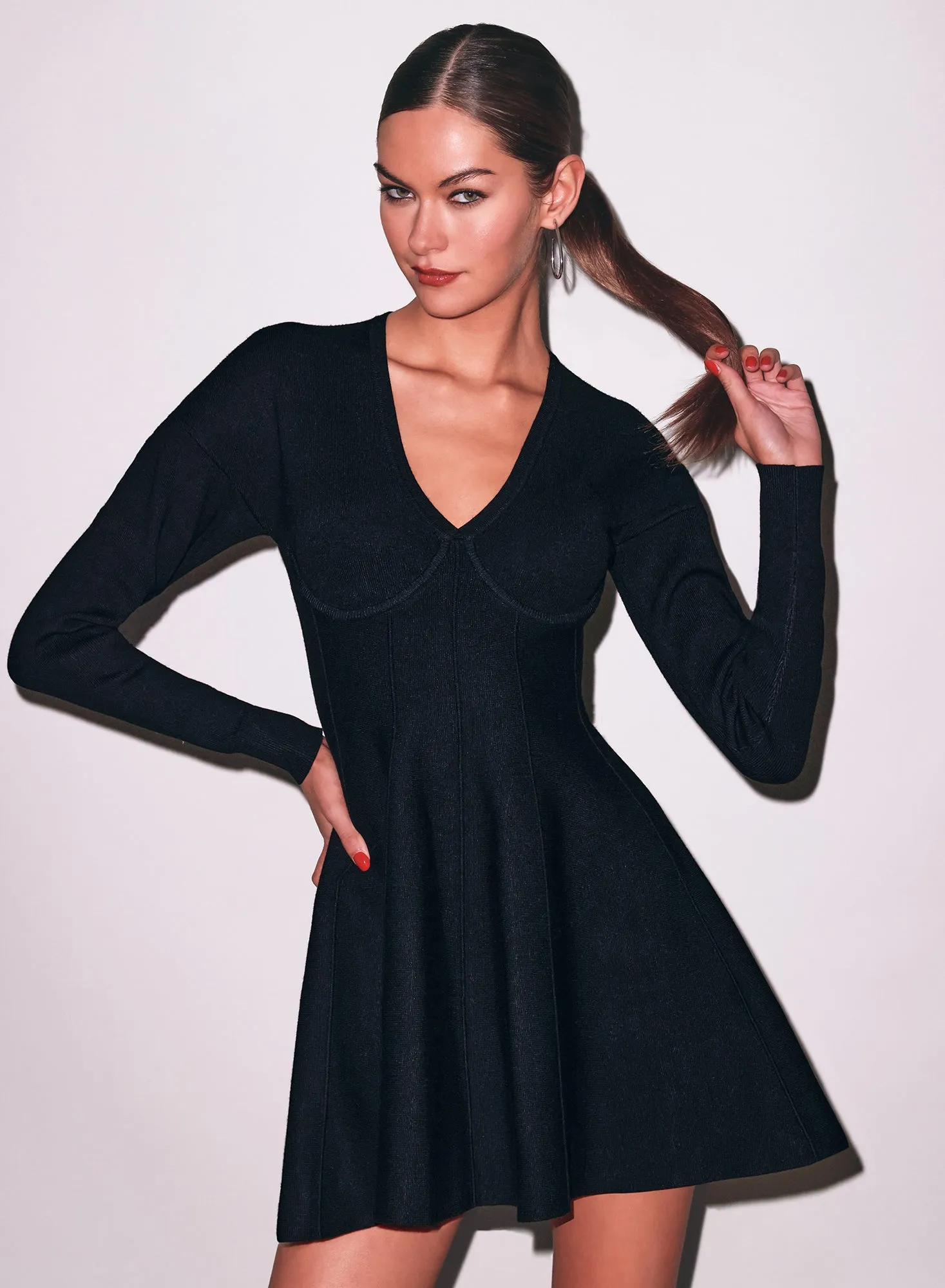 V-Neck Flared Corset Dress sold by Fleur du Mal