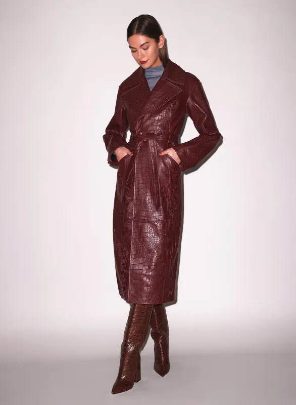 Croc Leather Trench sold by Fleur du Mal