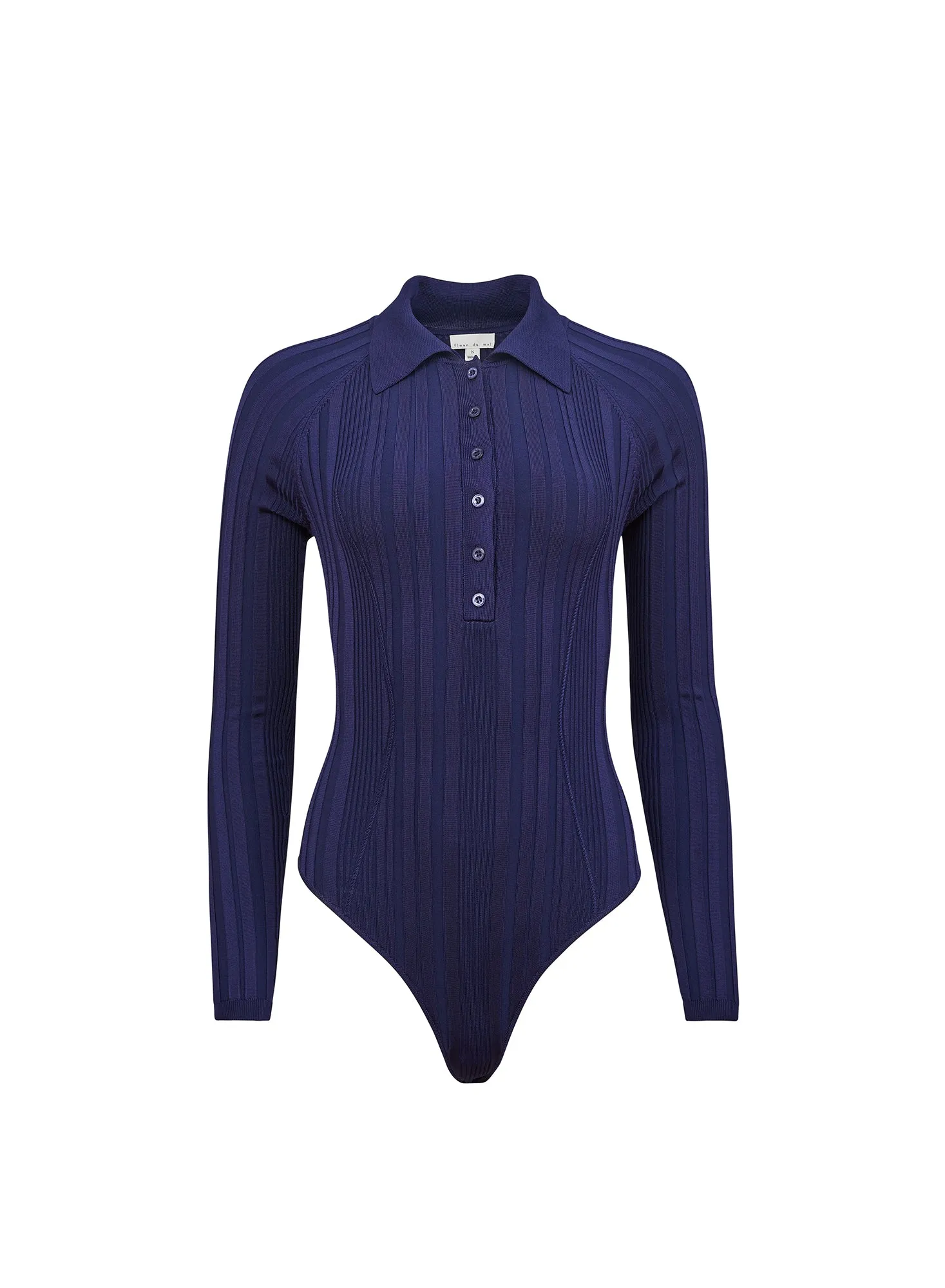 Long Sleeve Rib Polo Bodysuit sold by Fleur du Mal product image thumbnail 3