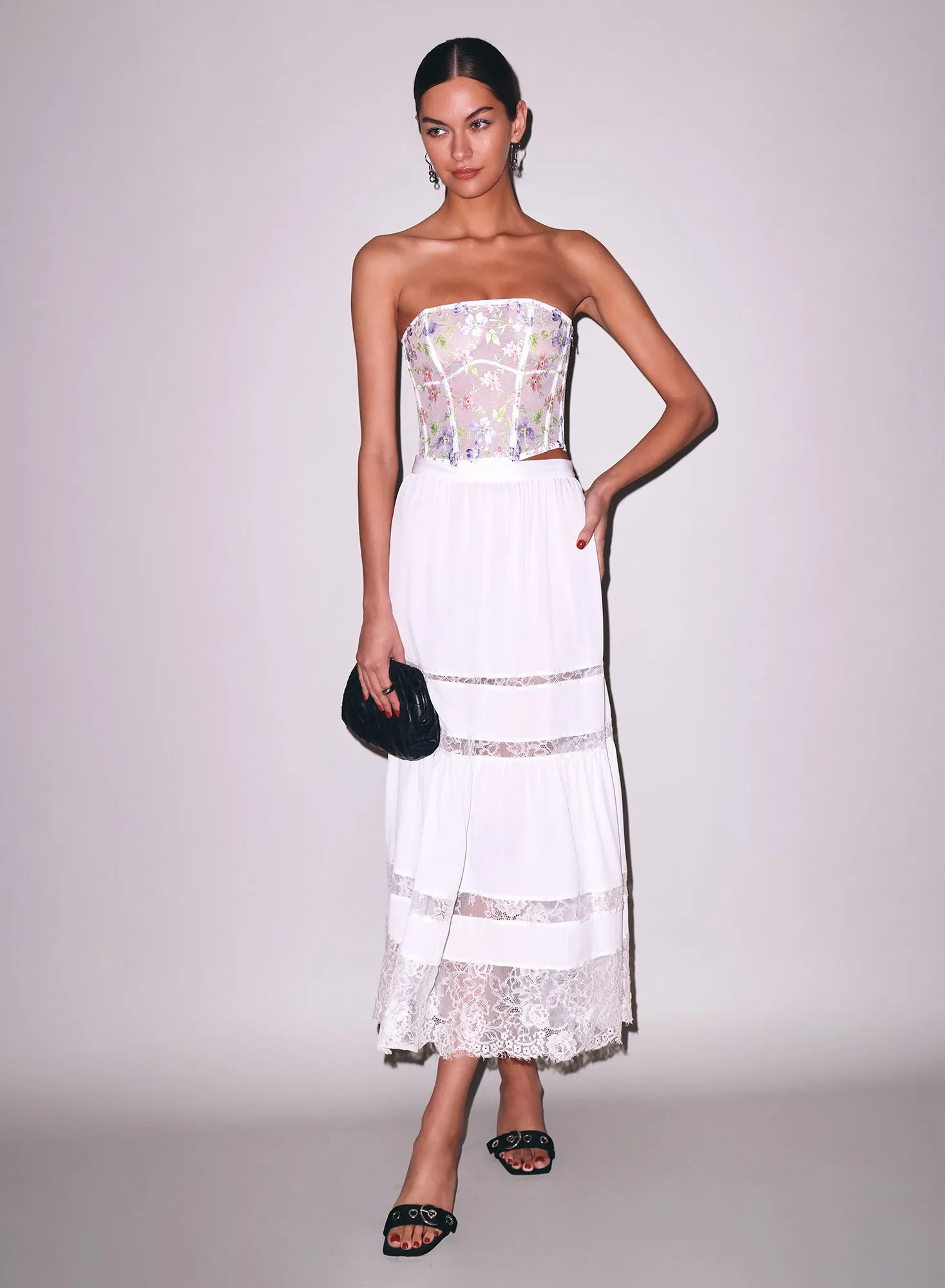 Juliet Lace Maxi Skirt sold by Fleur du Mal
