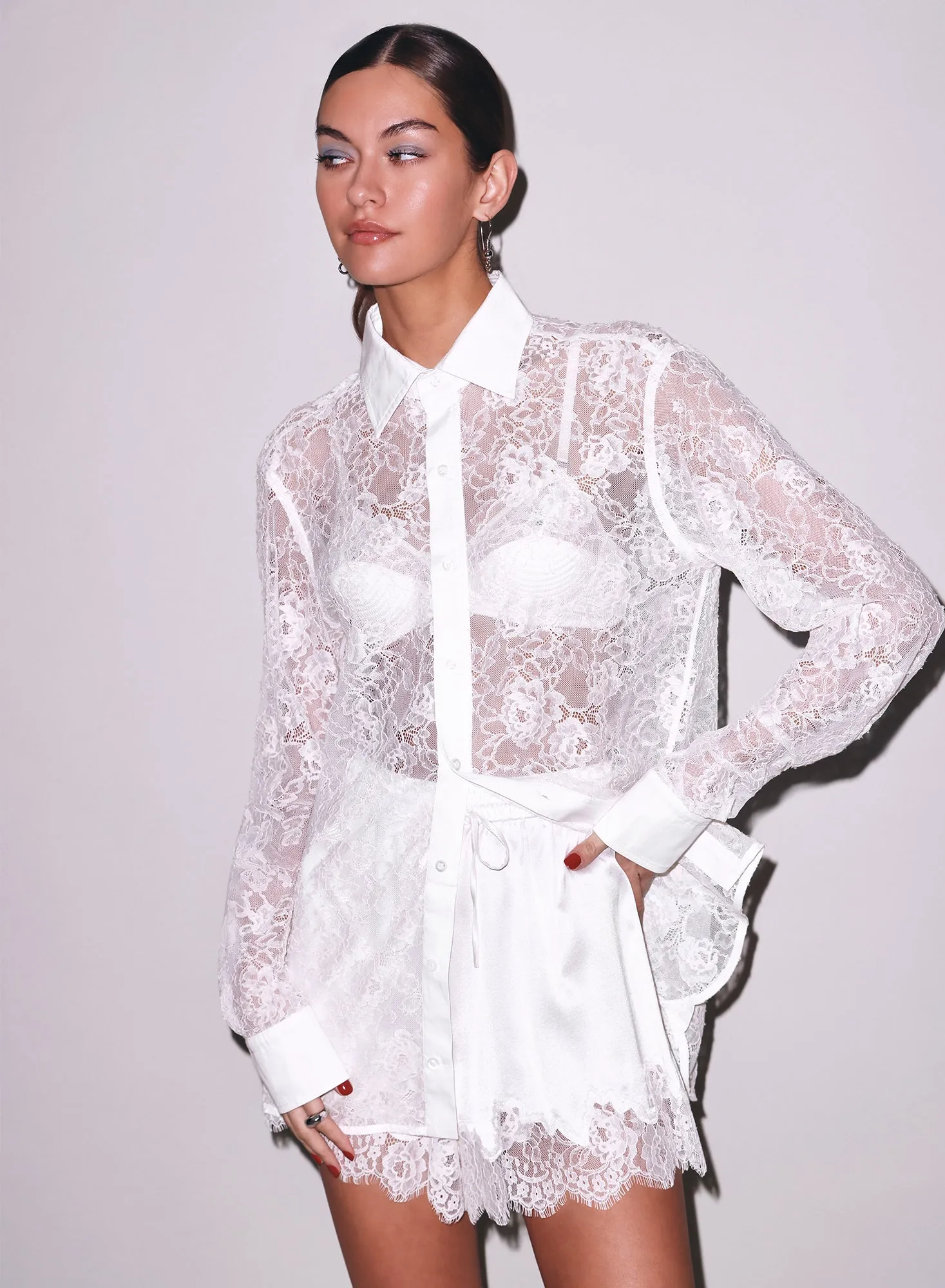Juliet Lace Button Down sold by Fleur du Mal product image thumbnail 2