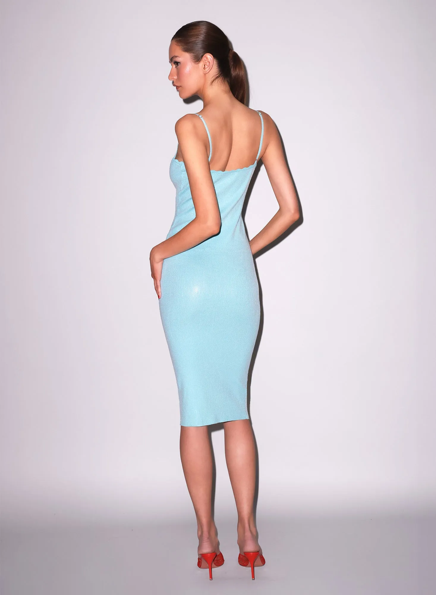 Sequin Knit V-Neck Dress sold by Fleur du Mal product image thumbnail 3