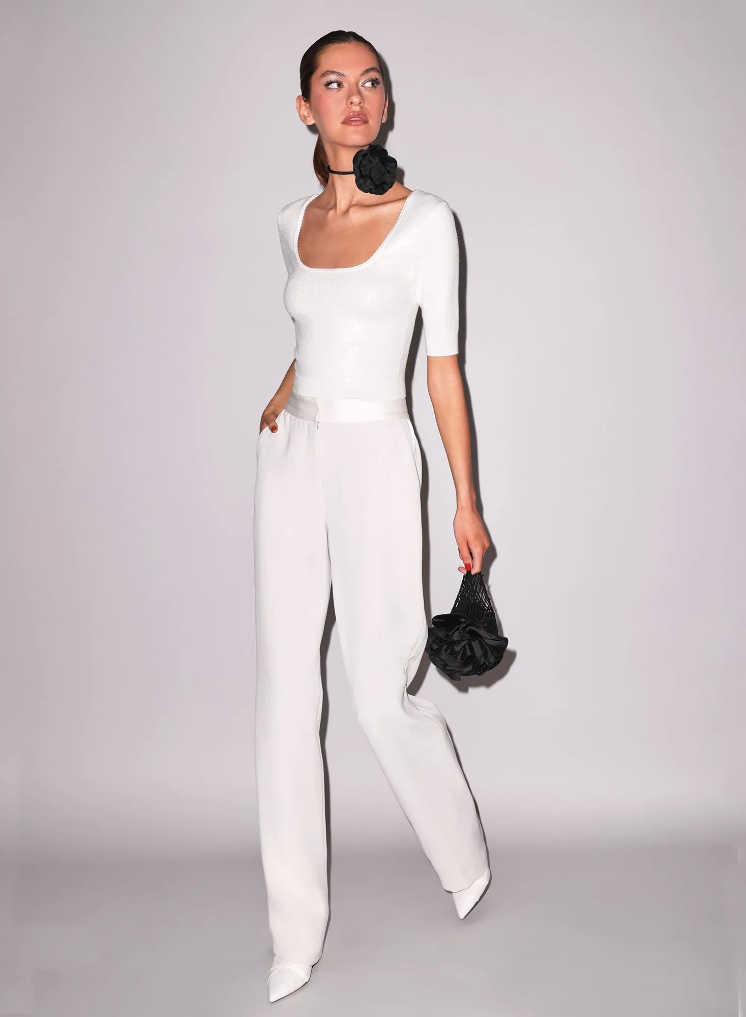 Sequin Knit Scoop Neck Top sold by Fleur du Mal product image thumbnail 2