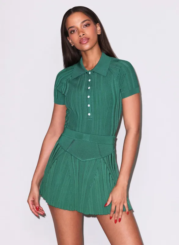 Rib Polo Bodysuit made by Fleur du Mal