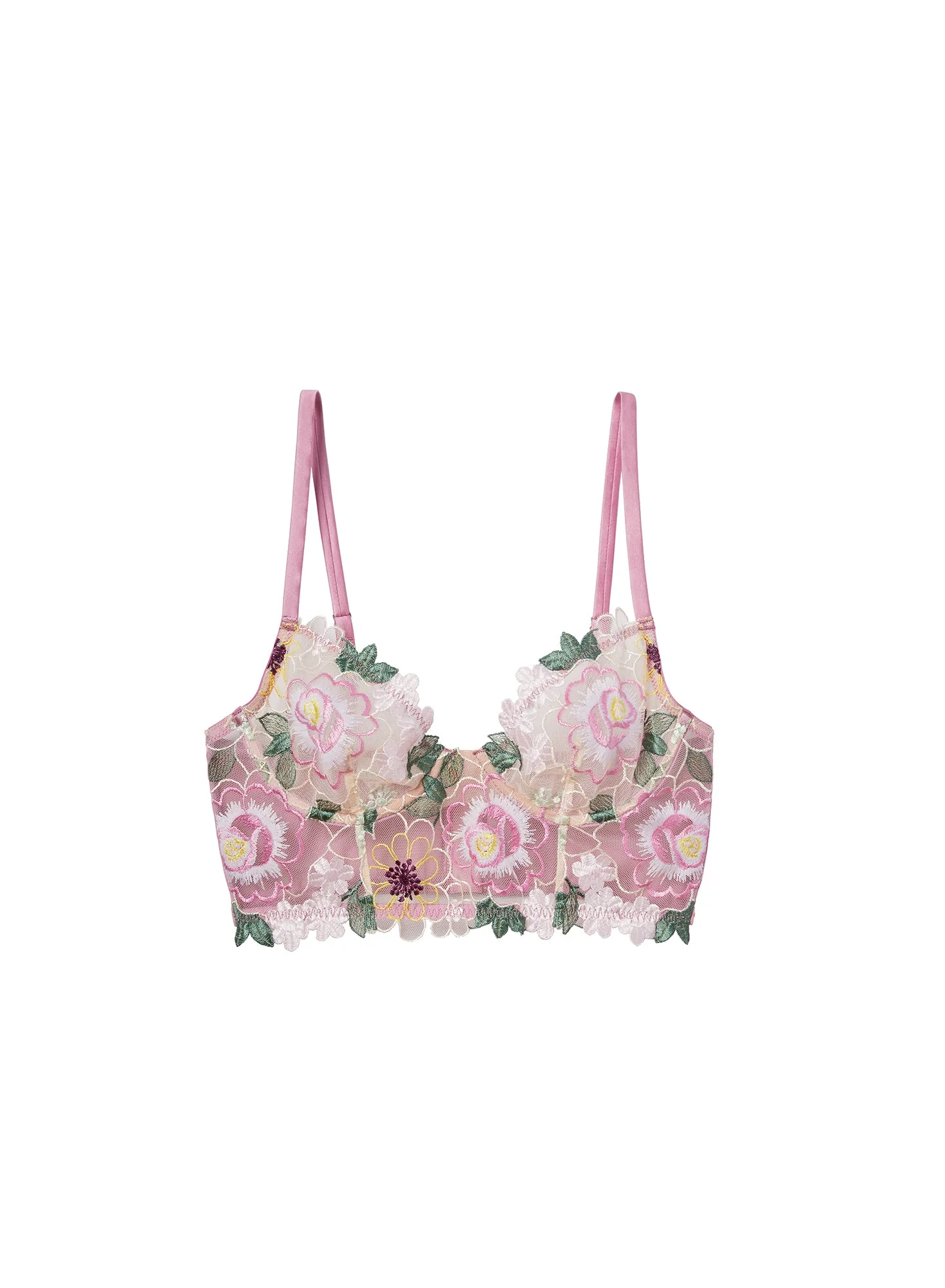 Jardin Embroidery Longline Demi Bra sold by Fleur du Mal product image thumbnail 4