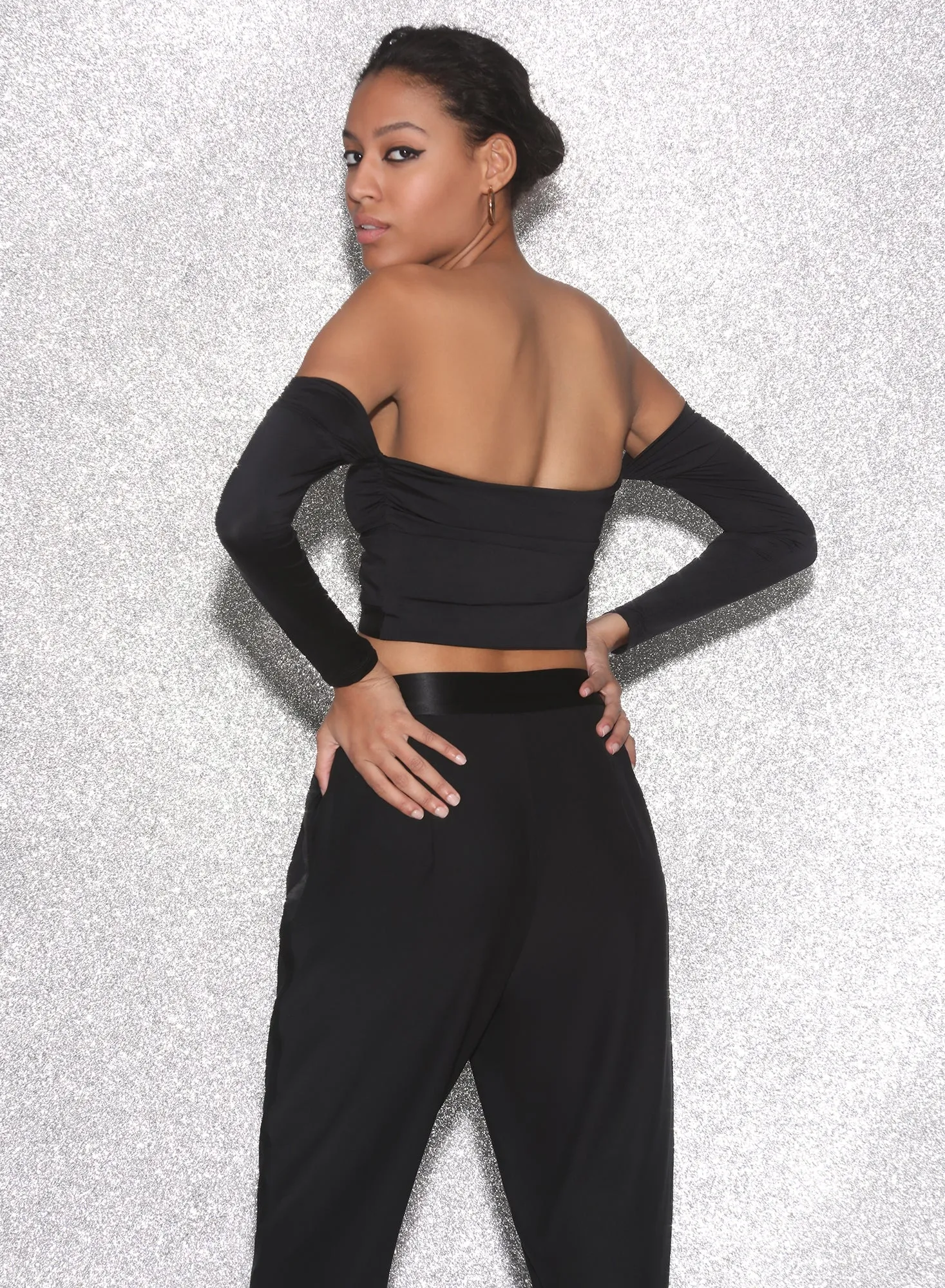 Jersey Draped Crop Top sold by Fleur du Mal product image thumbnail 2