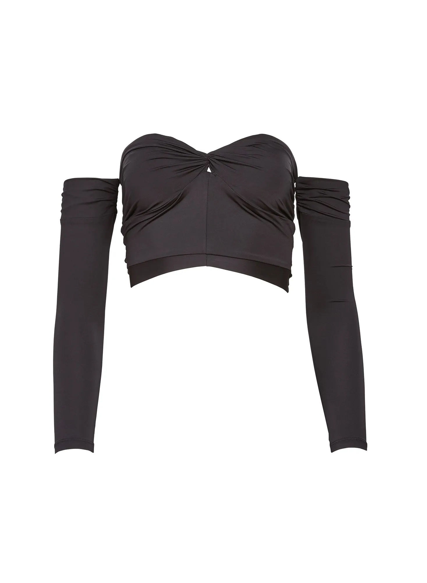 Jersey Draped Crop Top sold by Fleur du Mal product image thumbnail 4