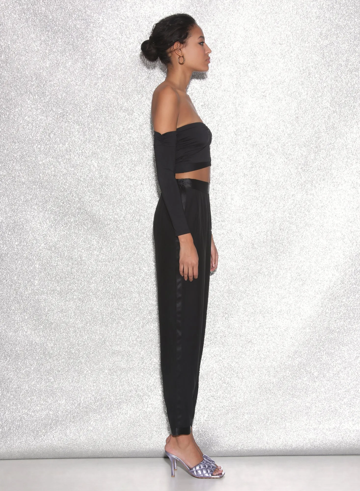 Jersey Draped Crop Top sold by Fleur du Mal product image thumbnail 5