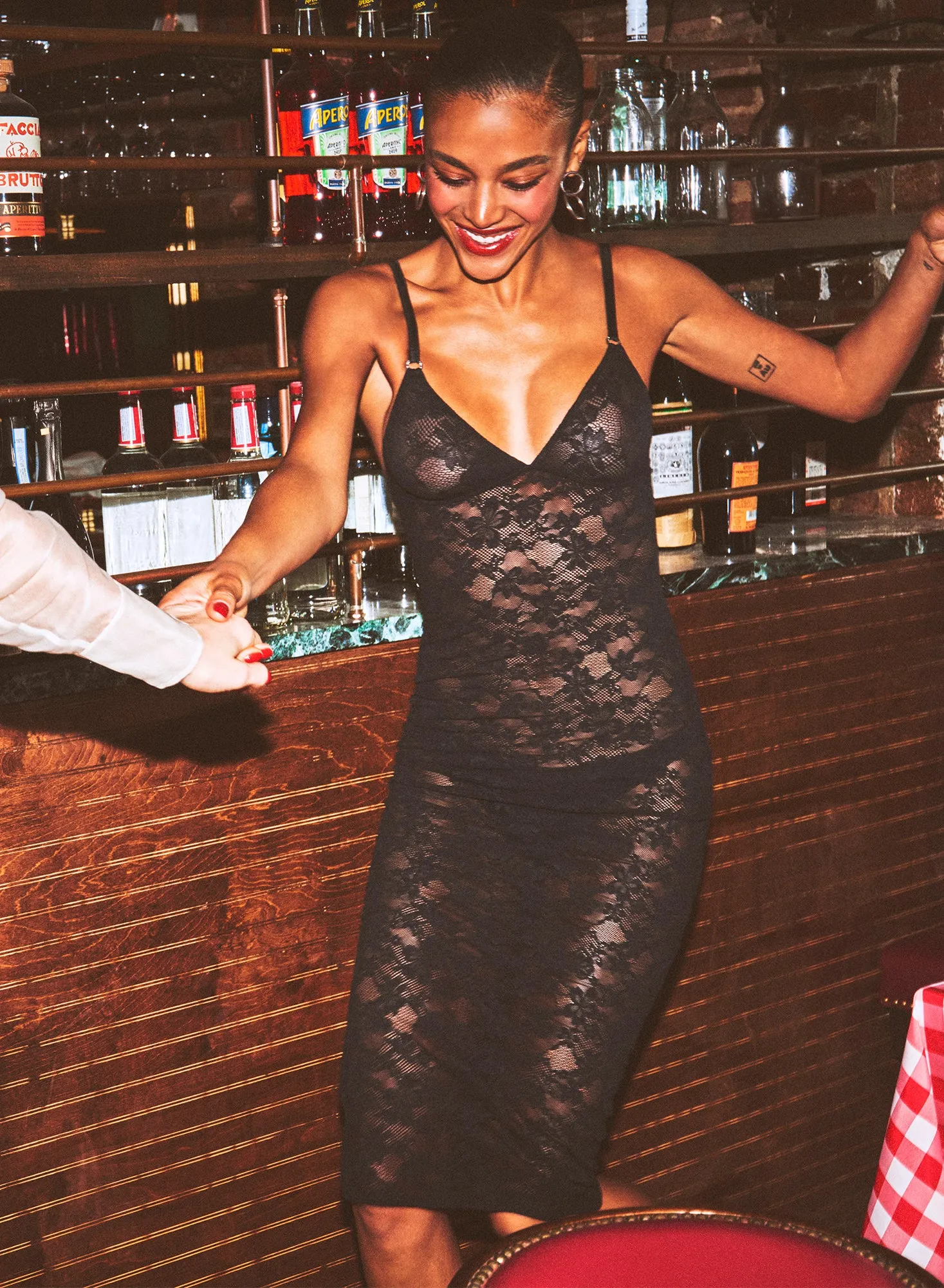 Le Stretch Lace Slip Dress sold by Fleur du Mal product image thumbnail 3