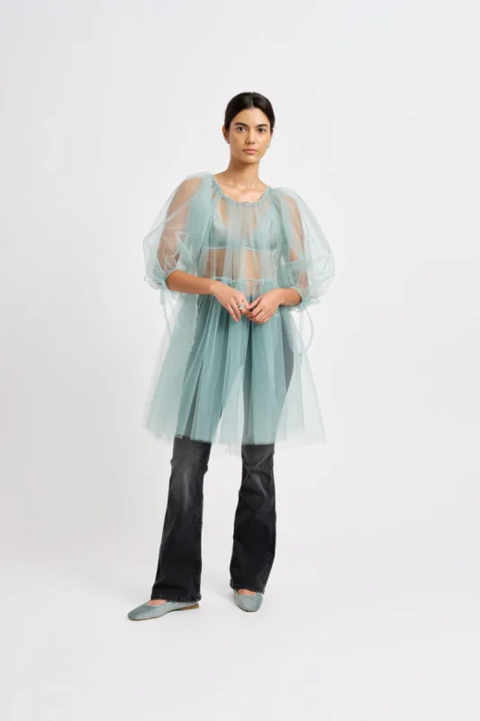 Fiona Tulle Seafoam Dress made by Eliza Faulkner
