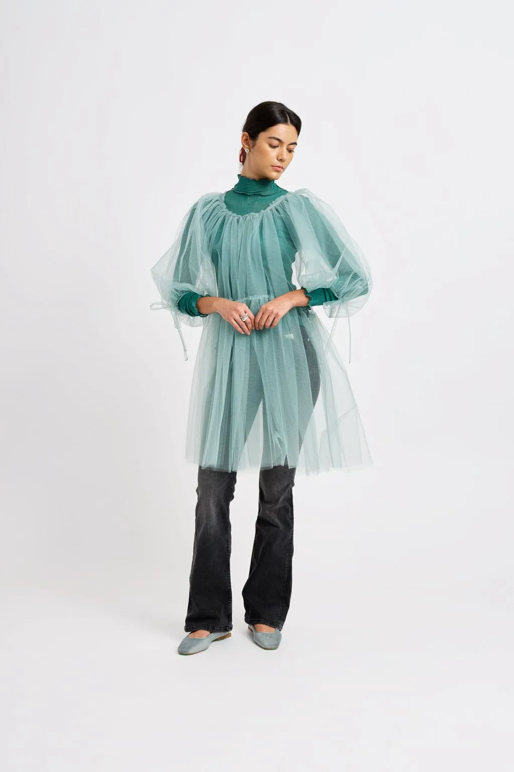 Fiona Tulle Seafoam Dress sold by Eliza Faulkner product image thumbnail 5