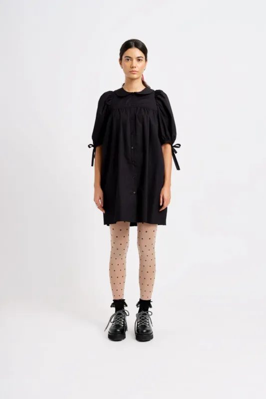 Evelyn Poplin Dress Black made by Eliza Faulkner
