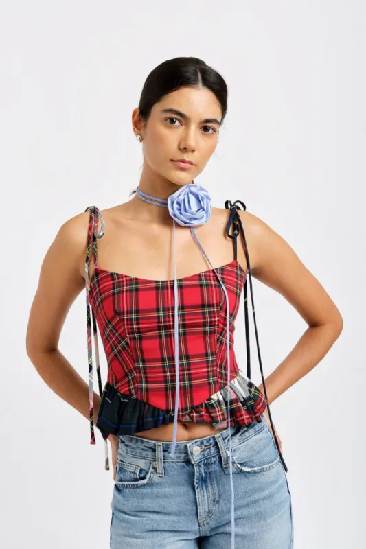Candy Corset Red Plaid Mix sold by Eliza Faulkner