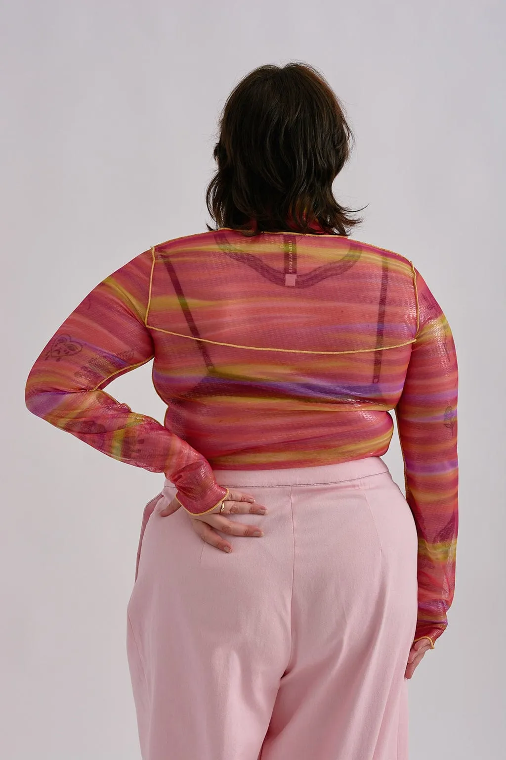 Wave Mesh Turtleneck Rainbow sold by Eliza Faulkner product image thumbnail 3