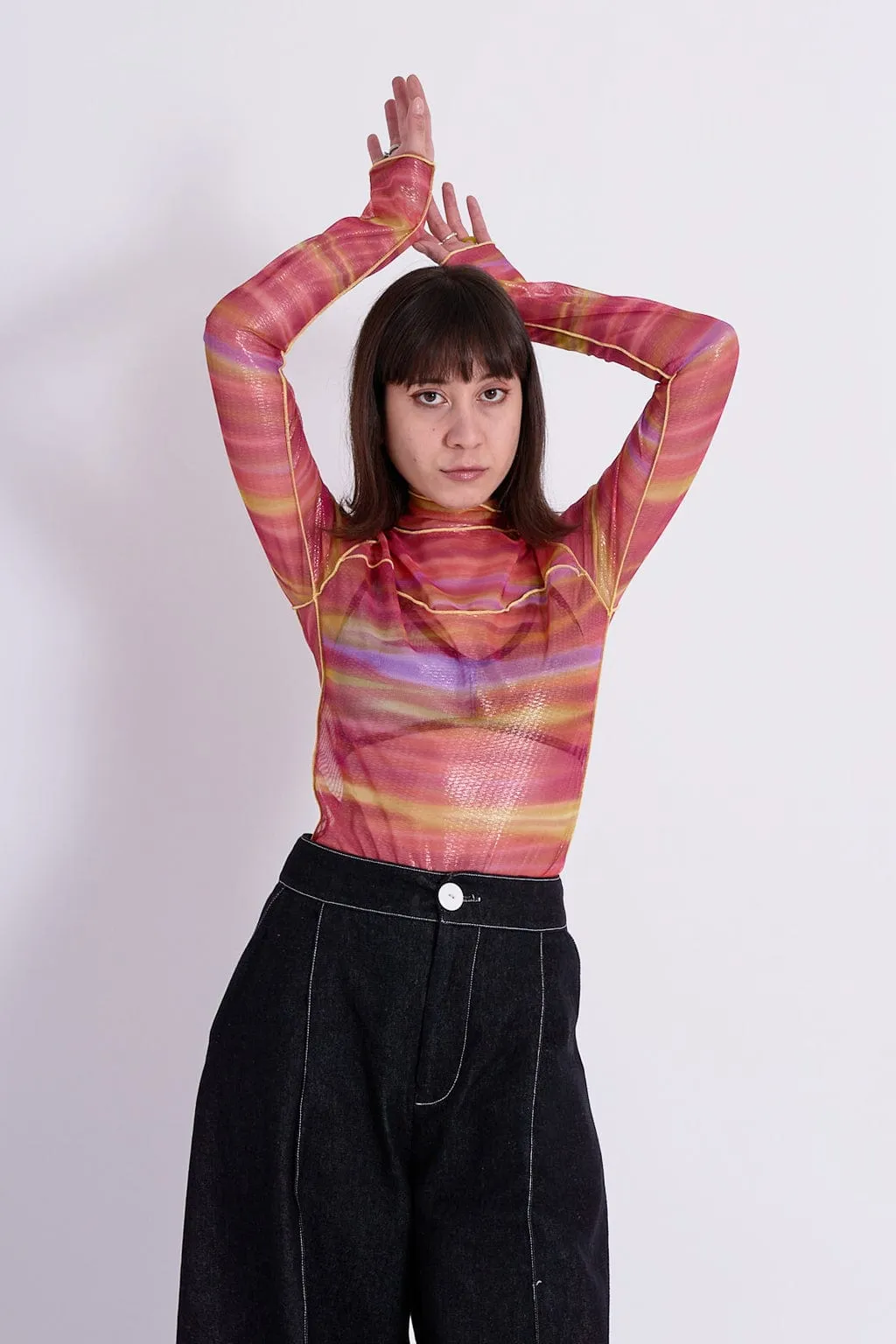 Wave Mesh Turtleneck Rainbow sold by Eliza Faulkner product image thumbnail 5