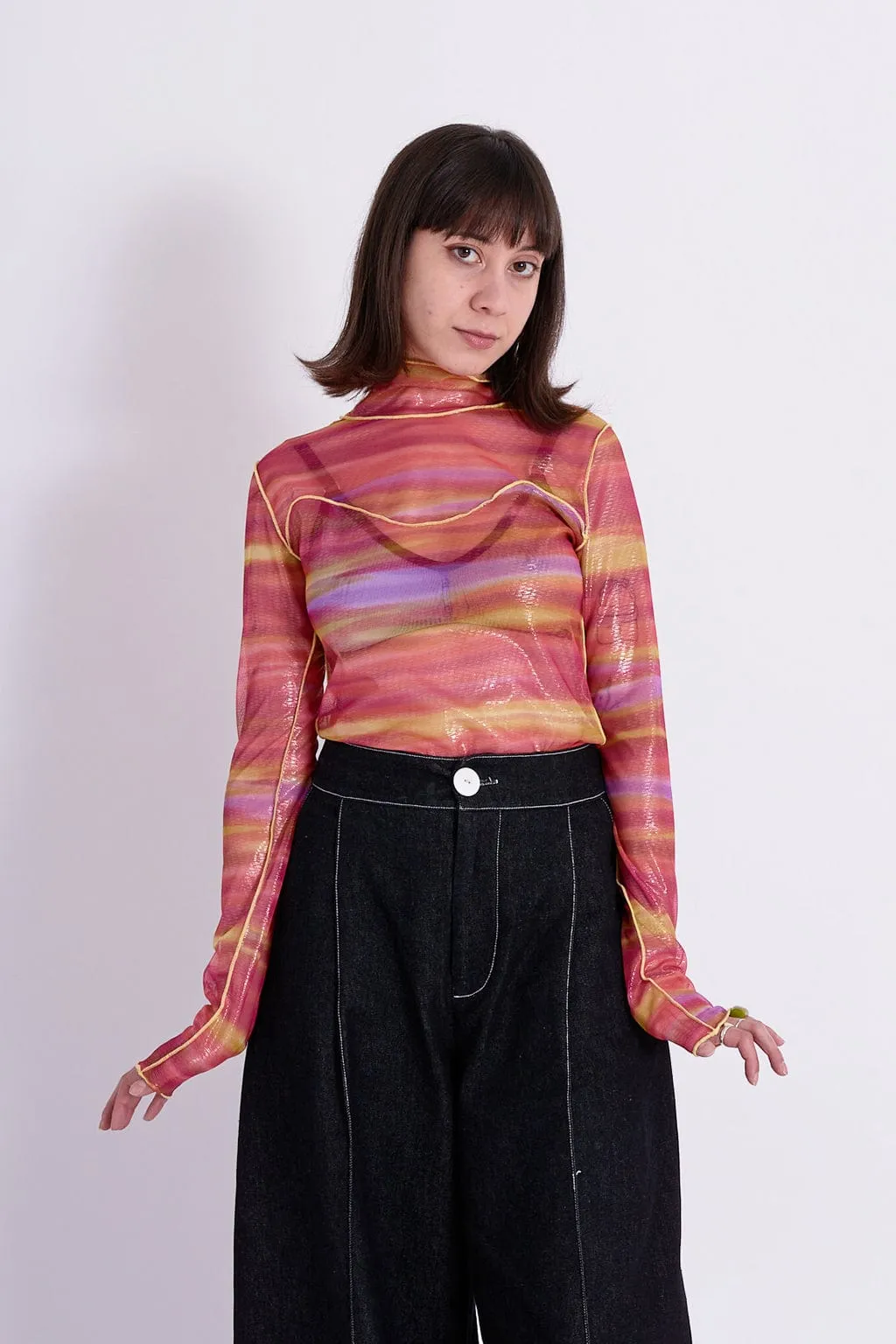 Wave Mesh Turtleneck Rainbow sold by Eliza Faulkner product image thumbnail 4