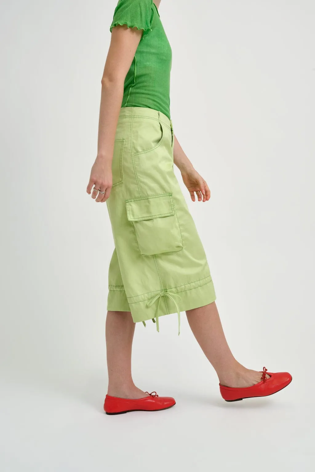 Imperfect Roxy Short Pistachio Green Twill sold by Eliza Faulkner