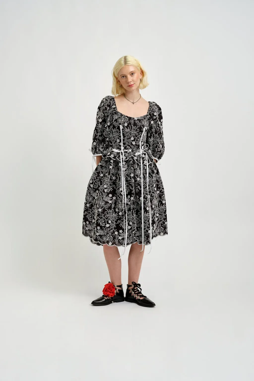 Pascale Dress Black Eyelet sold by Eliza Faulkner