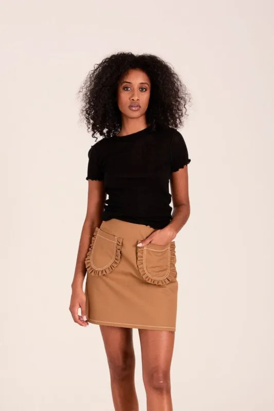 Imperfect Rib Tee Black sold by Eliza Faulkner