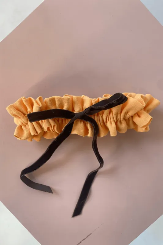 Scrunchie Garter Melon Linen sold by Eliza Faulkner