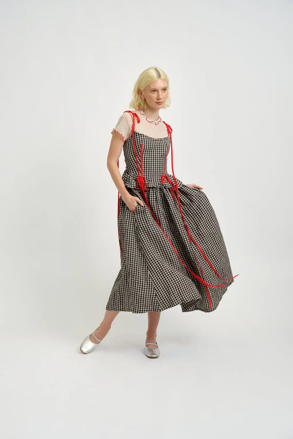 Tessa Dress Gingham Linen sold by Eliza Faulkner