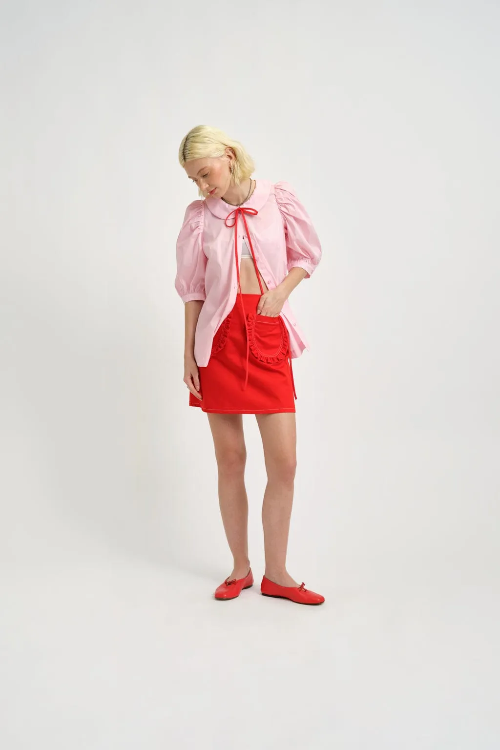 Tate Skirt Red Twill sold by Eliza Faulkner product image thumbnail 2