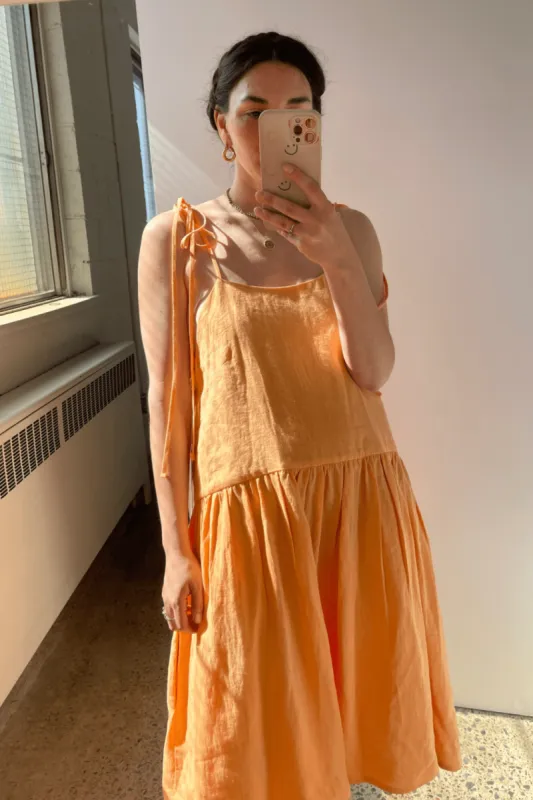 Tig Dress Melon Linen sold by Eliza Faulkner