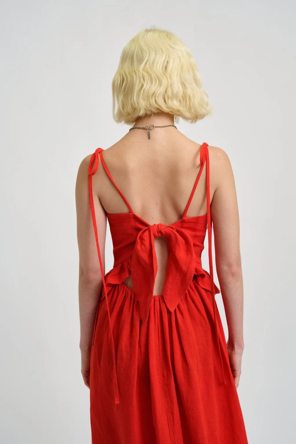 Tessa Dress Red Linen sold by Eliza Faulkner product image thumbnail 3