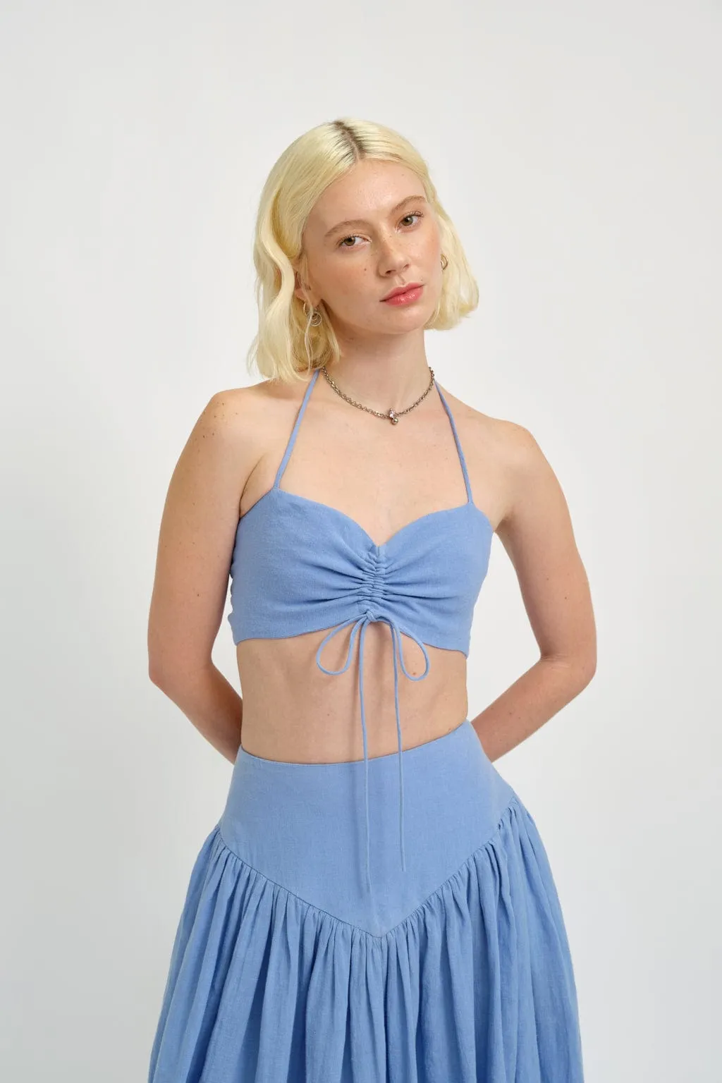 Frankie Halter Top Periwinkle Blue Linen sold by Eliza Faulkner product image thumbnail 2