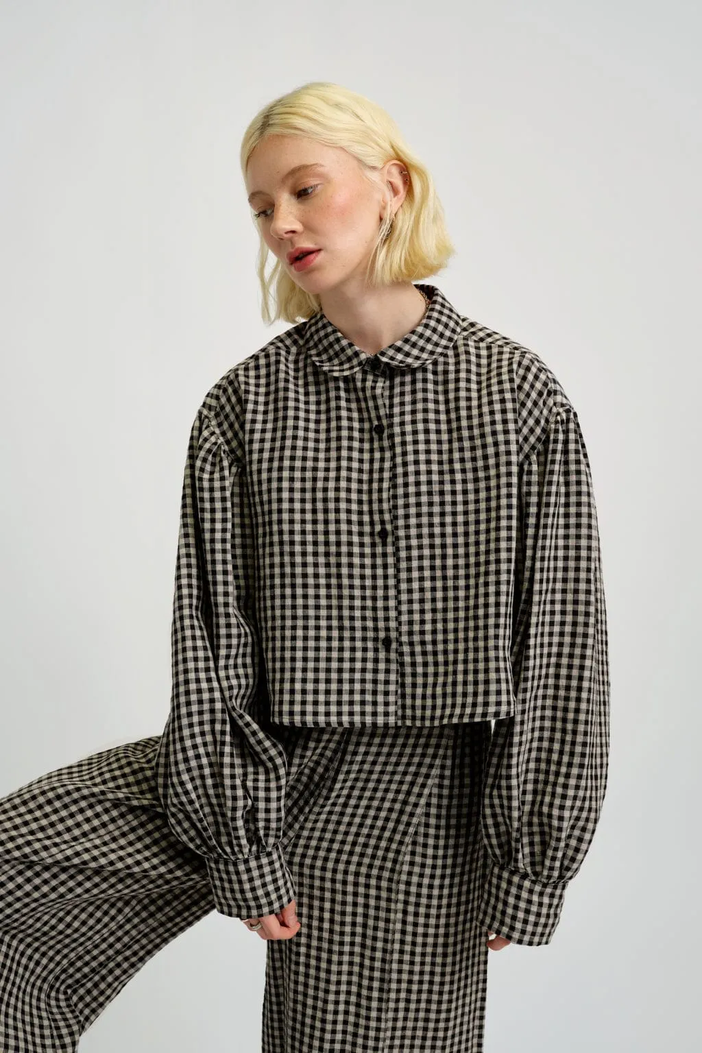 Tabitha Shirt Gingham Linen sold by Eliza Faulkner product image thumbnail 2