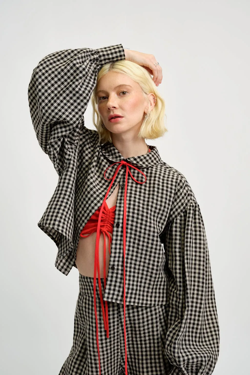 Tabitha Shirt Gingham Linen sold by Eliza Faulkner