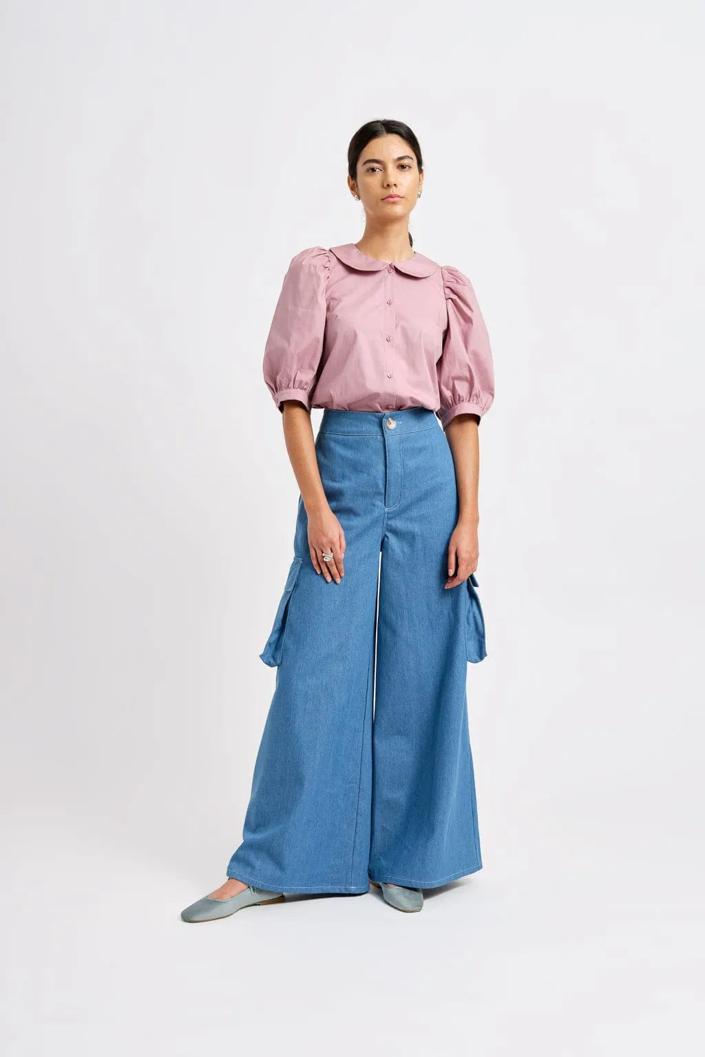 Cargo Pant Blue Denim Twill sold by Eliza Faulkner product image thumbnail 3