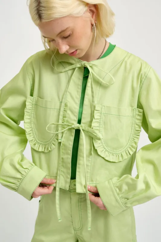 Carrie Jacket Green Twill made by Eliza Faulkner