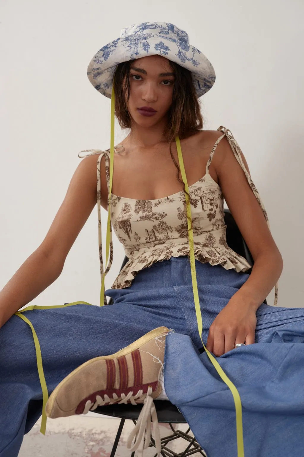 Candy Corset Brown Toile De Jouy sold by Eliza Faulkner product image thumbnail 2