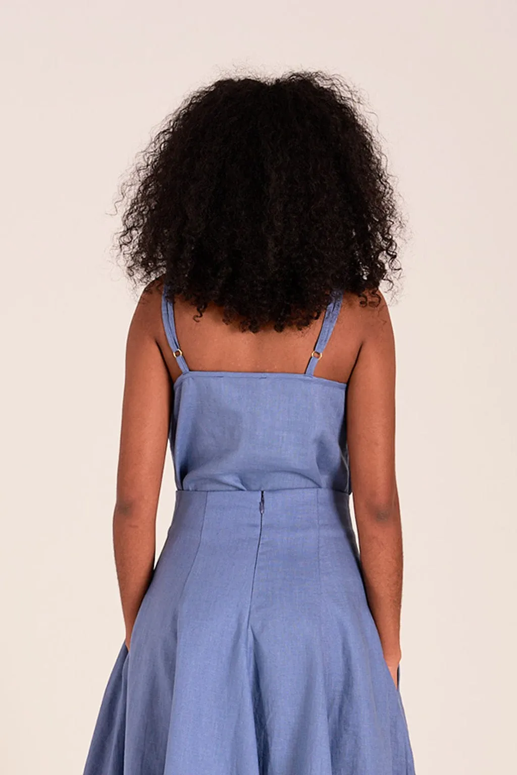 Cami Slip Tank Periwinkle Blue Linen sold by Eliza Faulkner product image thumbnail 2