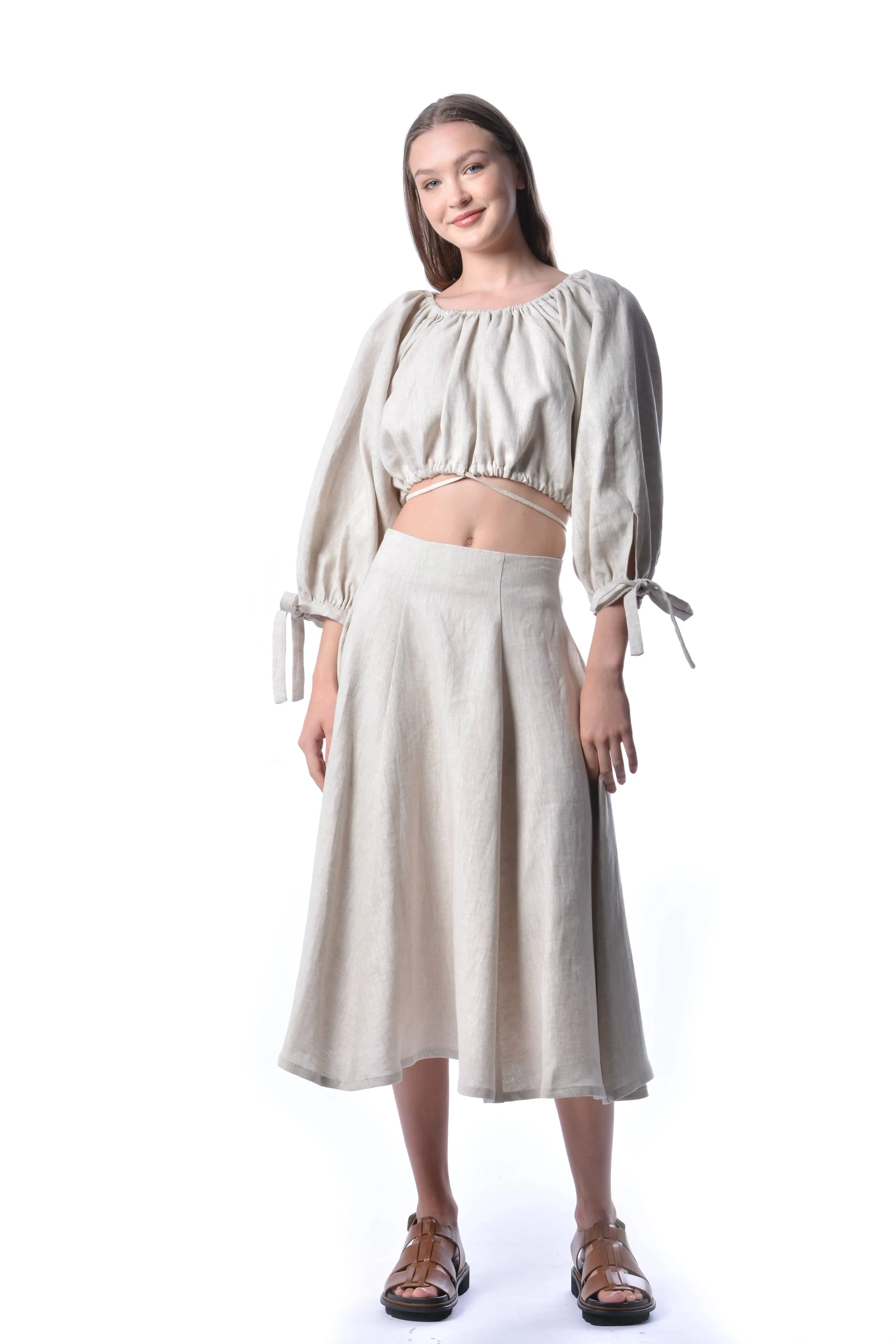 Raw Linen Berkley Skirt sold by Eliza Faulkner product image thumbnail 4