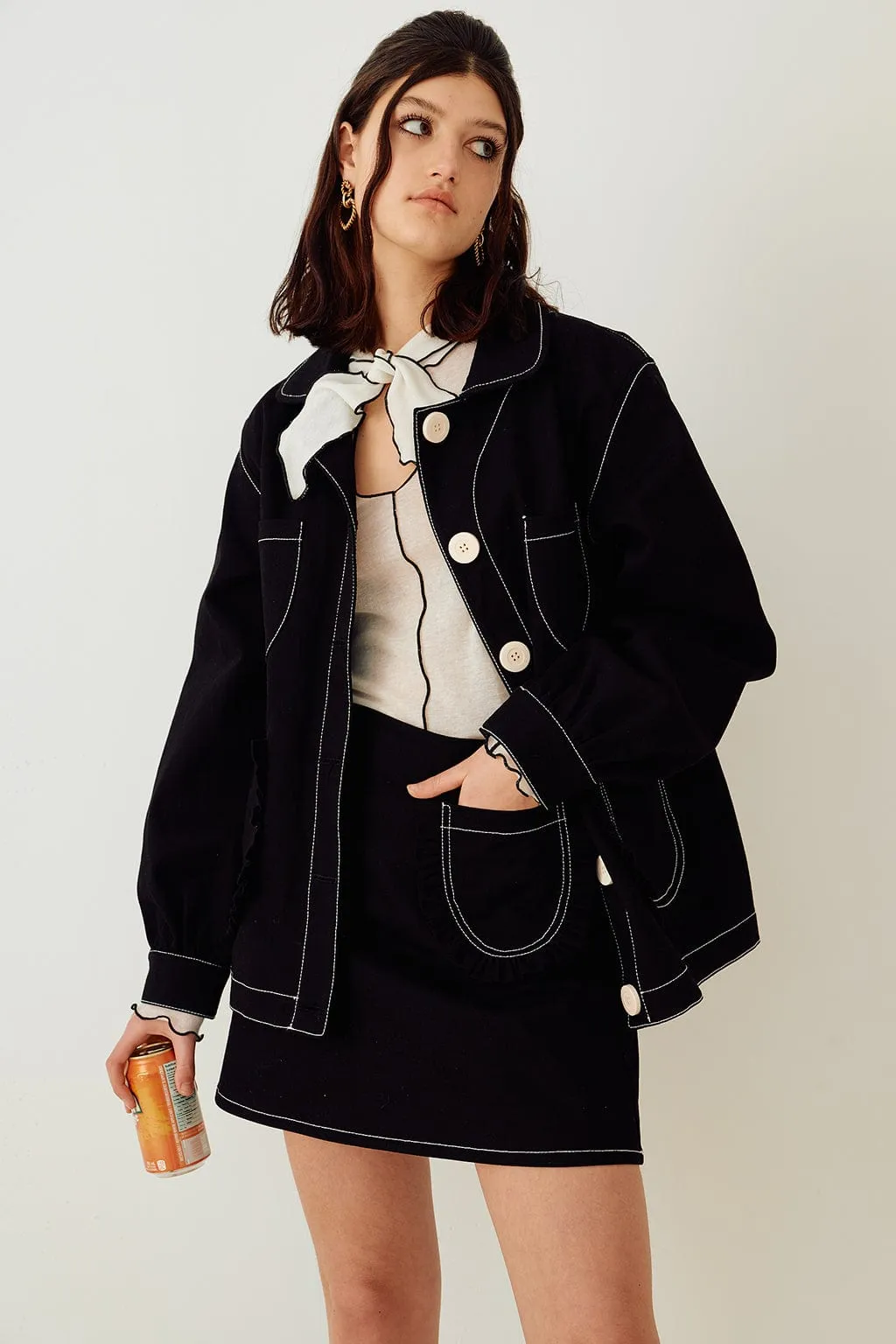 Work Jacket Black Twill sold by Eliza Faulkner product image thumbnail 5