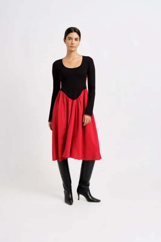 Joan Dress Black & Red made by Eliza Faulkner