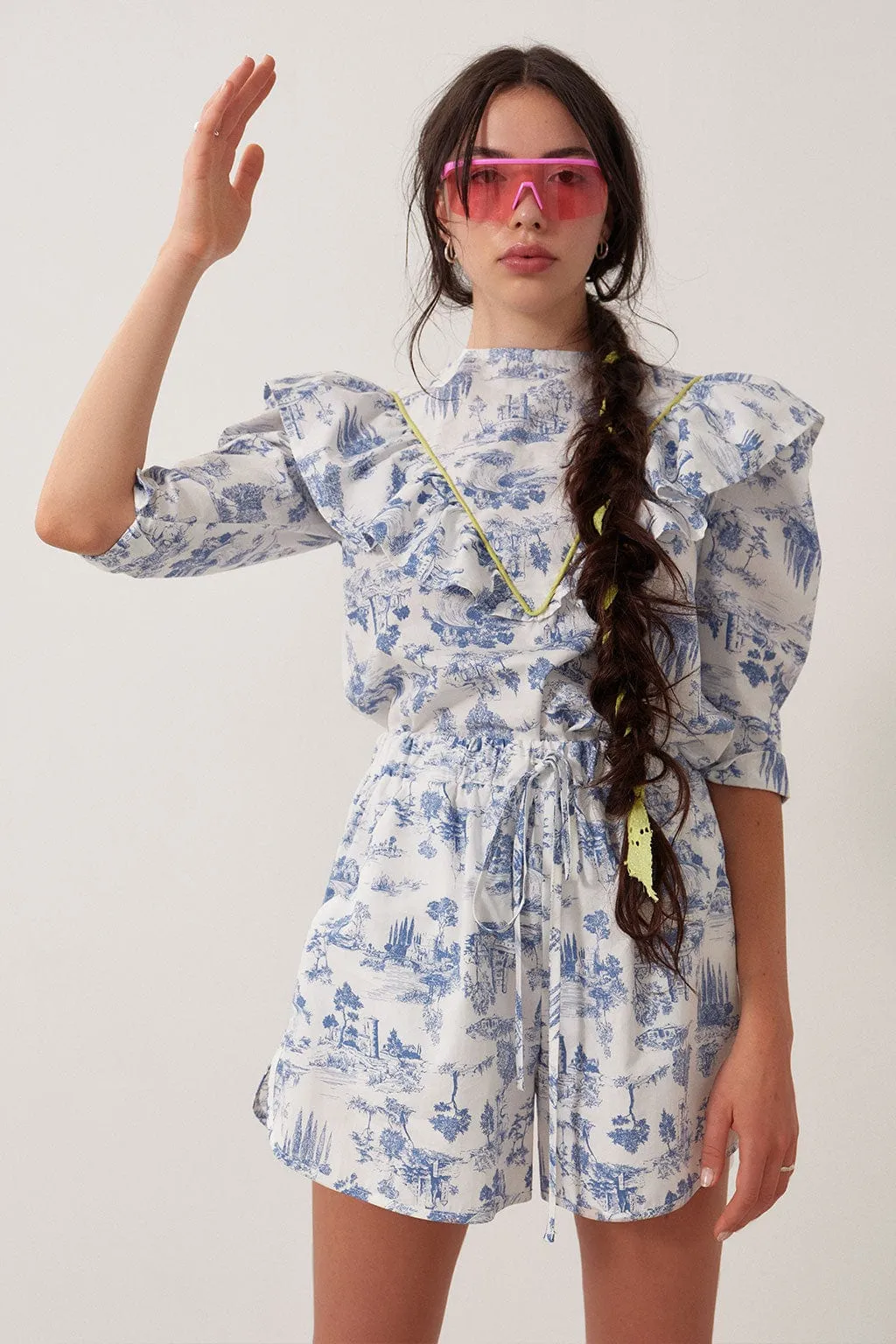 Joni Top Blue Toile De Jouy sold by Eliza Faulkner product image thumbnail 2