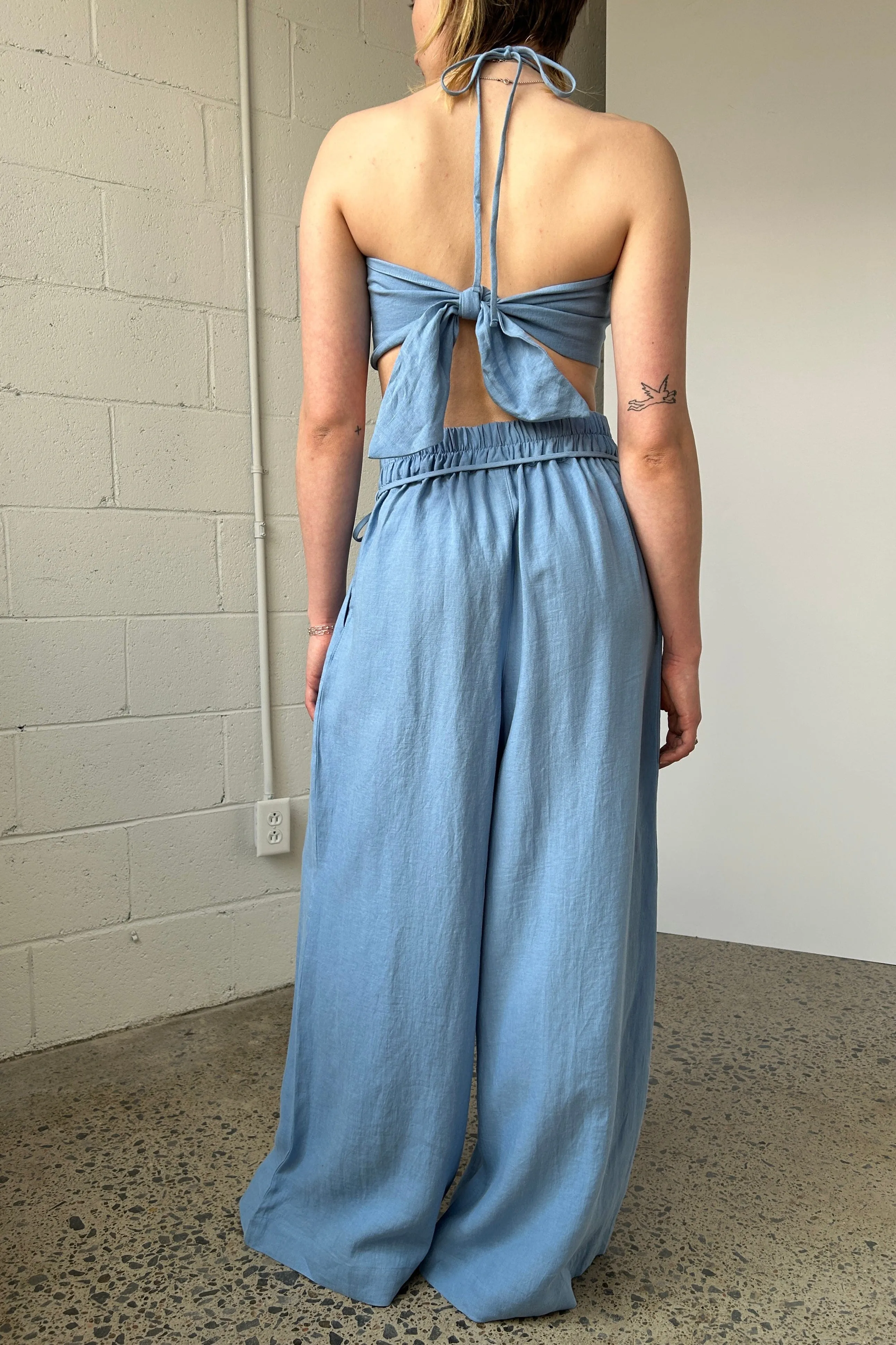 Romy Pant Blue Linen sold by Eliza Faulkner product image thumbnail 3